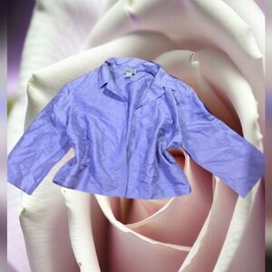 Robbie Bee cropped purple open cardigan, medium